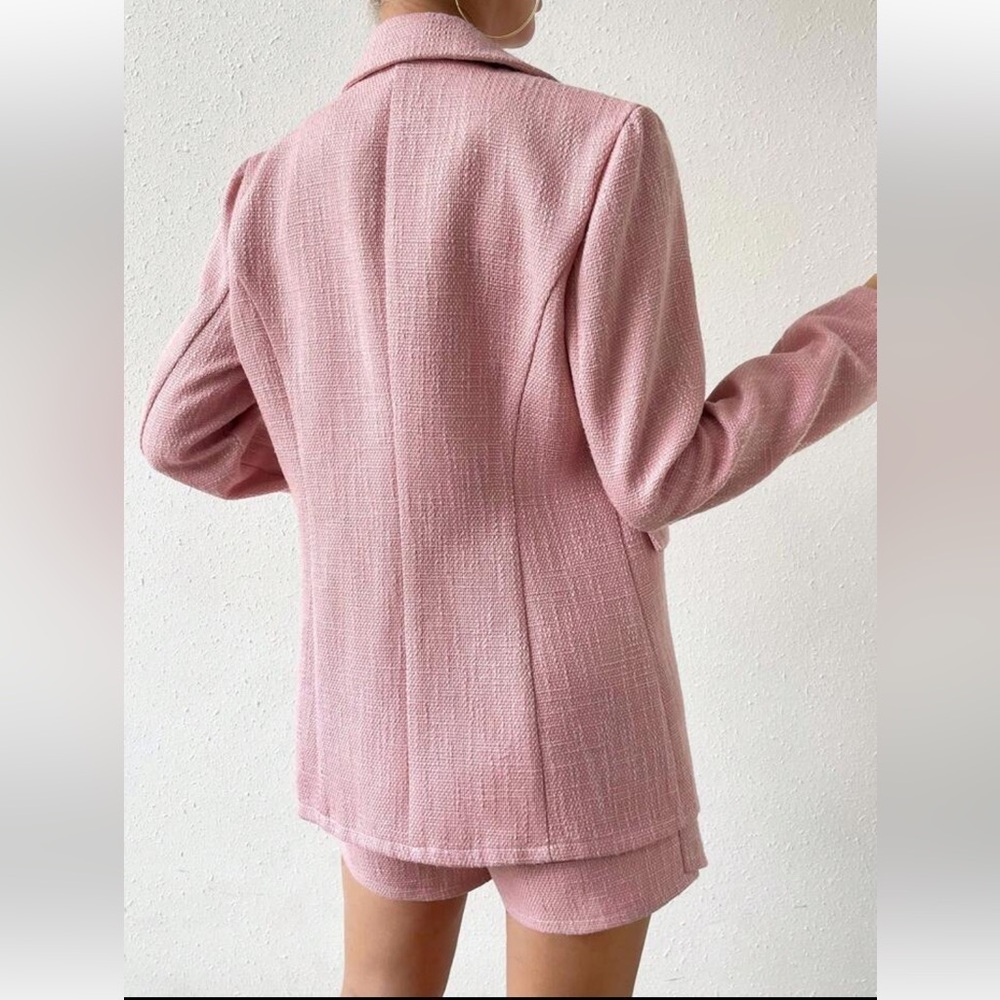 Pink Raffinéa Double Breasted Blazer Oversized Size Large Clueless Preppy - Picture 2 of 8